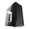 PC-korpus KRUX Astro Cube Must — kuubikkorpus, toetab micro ATX/mini‑ITX, 1×3,5-tolline + 2×2,5-tollised pesad, külgaken, max PSU 28 cm, max jahuti kõrgus 136 mm