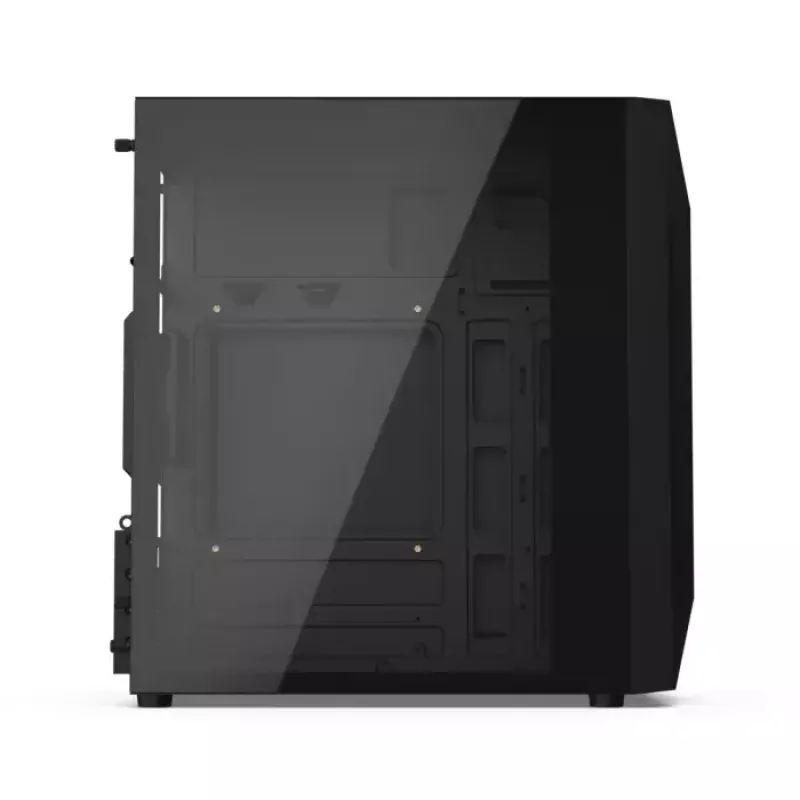 PC-korpus KRUX Astro Cube Must — kuubikkorpus, toetab micro ATX/mini‑ITX, 1×3,5-tolline + 2×2,5-tollised pesad, külgaken, max PSU 28 cm, max jahuti kõrgus 136 mm
