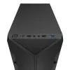 PC-korpus KRUX Astro Cube Must — kuubikkorpus, toetab micro ATX/mini‑ITX, 1×3,5-tolline + 2×2,5-tollised pesad, külgaken, max PSU 28 cm, max jahuti kõrgus 136 mm