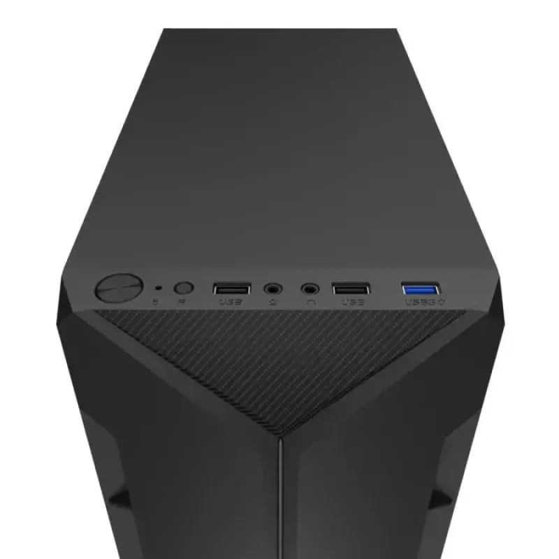 PC-korpus KRUX Astro Cube Must — kuubikkorpus, toetab micro ATX/mini‑ITX, 1×3,5-tolline + 2×2,5-tollised pesad, külgaken, max PSU 28 cm, max jahuti kõrgus 136 mm