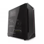 PC-korpus KRUX Astro Cube Must — kuubikkorpus, toetab micro ATX/mini‑ITX, 1×3,5-tolline + 2×2,5-tollised pesad, külgaken, max PSU 28 cm, max jahuti kõrgus 136 mm