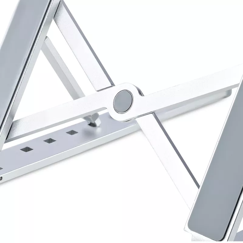 StarTech.com Kokkupandav sülearvuti tõstukalus, kaasaskantav kõrgusreguleeritav ergonoomiline sülearvutialus, ventileeritav alumiiniumraam toetab kuni 10 kg, kallutatav/tõstetav/nurgaga sülearvuti/tahvelarvuti alus, kokkupandav disain
