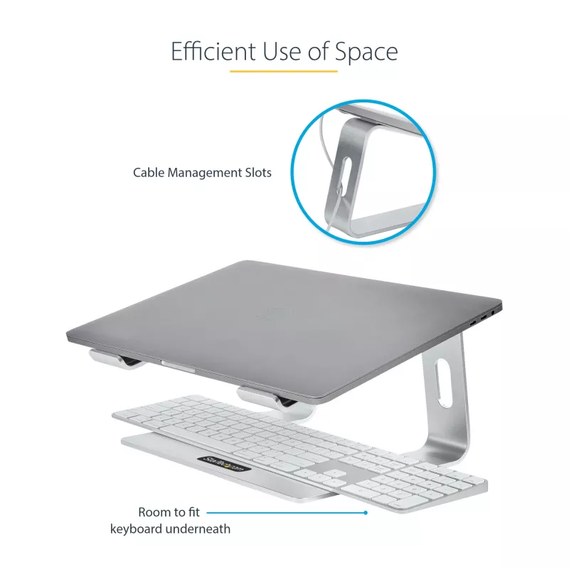 StarTech.com sülearvuti alus lauale, toetab 5kg/11lb, alumiinium, hõbedane, ergonoomiline sülearvuti tõstuk, kaasaskantav sülearvuti hoidik, arvutialus Macbook Air/Pro, Dell XPS, Lenovo jaoks