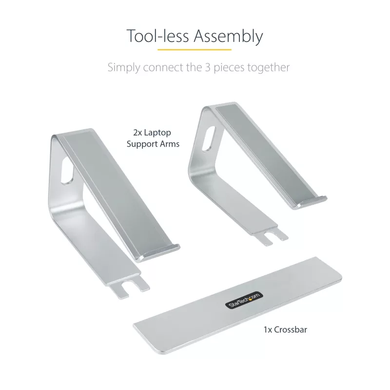 StarTech.com sülearvuti alus lauale, toetab 5kg/11lb, alumiinium, hõbedane, ergonoomiline sülearvuti tõstuk, kaasaskantav sülearvuti hoidik, arvutialus Macbook Air/Pro, Dell XPS, Lenovo jaoks