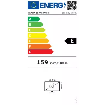 iiyama LH8665UHSB-B1 Signage-ekraan kioskikujundusega 2.18 m (86 tolli) LED Wi-Fi 800 cd/m² 4K Ultra HD must sisseehitatud protsessoriga Android 11 24/7