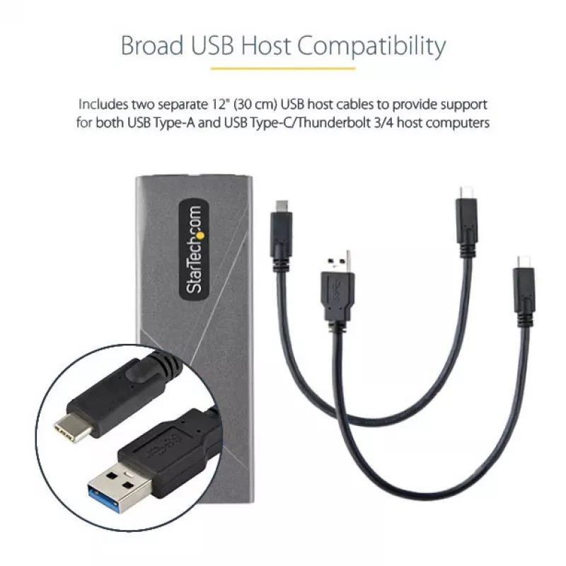 StarTech.com USB-C 10Gbps – M.2 NVMe või M.2 SATA SSD korpus – tööriistavaba väline M.2 PCIe/SATA NGFF SSD alumiiniumkorpus – USB USB-C ja A hostikaablid – toetab 2230/2242/2260/2280
