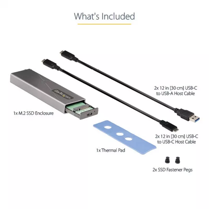 StarTech.com USB-C 10Gbps – M.2 NVMe või M.2 SATA SSD korpus – tööriistavaba väline M.2 PCIe/SATA NGFF SSD alumiiniumkorpus – USB USB-C ja A hostikaablid – toetab 2230/2242/2260/2280