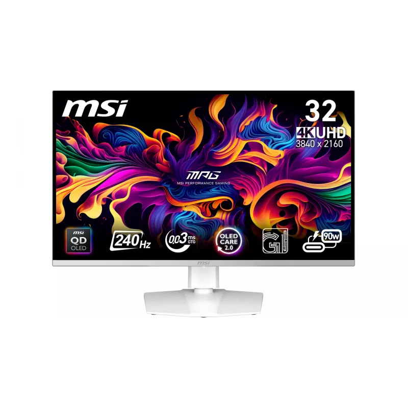 MSI MPG 321URXW QD-OLED arvutimonitor 80 cm (31,5 tolli) 3840 x 2160 pikslit 4K Ultra HD Valge