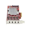 StarTech.com 4-pordiline USB USB-C PCIe kaart, USB 3.2 10Gbps, USB-C PCI Express laienduskaart, 4x sõltumatut USB-kontrollerit, Windows/Linux/macOS, TAA-le vastav