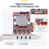 StarTech.com 4-pordiline USB USB-C PCIe kaart, USB 3.2 10Gbps, USB-C PCI Express laienduskaart, 4x sõltumatut USB-kontrollerit, Windows/Linux/macOS, TAA-le vastav