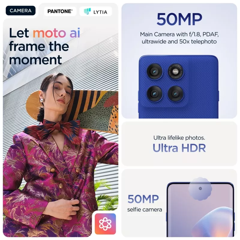 Motorola edge 60 pro 16,9 cm (6,67 tolli) Dual SIM Android 15 5G USB Type-C 12 GB 512 GB 6000 mAh Sinine