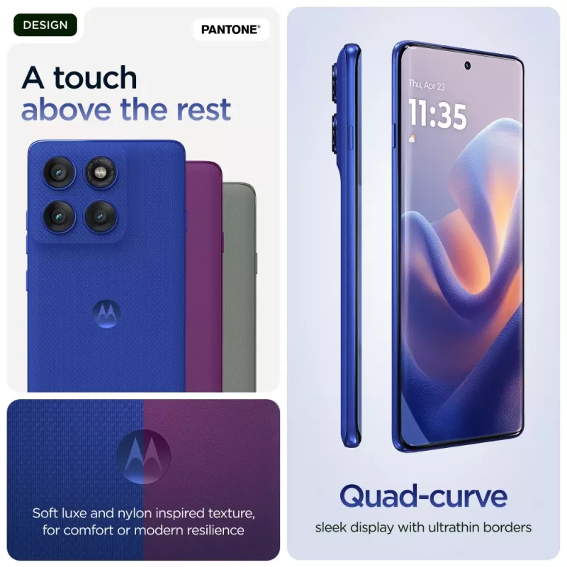 Motorola edge 60 pro 16,9 cm (6,67 tolli) Dual SIM Android 15 5G USB Type-C 12 GB 512 GB 6000 mAh Sinine