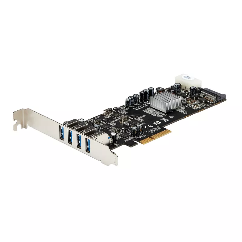 StarTech.com 4 pordiga USB 3.0 PCIe kaart, 4 pühendatud 5 Gbps kanaliga (USB 3.1 Gen 1) – UASP – SATA / LP4 toide – PCI Express adapterkaart