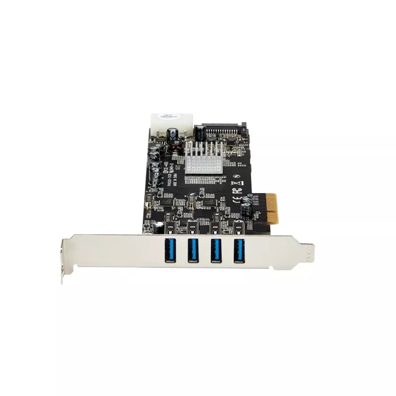 StarTech.com 4 pordiga USB 3.0 PCIe kaart, 4 pühendatud 5 Gbps kanaliga (USB 3.1 Gen 1) – UASP – SATA / LP4 toide – PCI Express adapterkaart