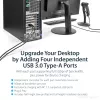 StarTech.com 4 pordiga USB 3.0 PCIe kaart, 4 pühendatud 5 Gbps kanaliga (USB 3.1 Gen 1) – UASP – SATA / LP4 toide – PCI Express adapterkaart