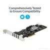 StarTech.com 4 pordiga USB 3.0 PCIe kaart, 4 pühendatud 5 Gbps kanaliga (USB 3.1 Gen 1) – UASP – SATA / LP4 toide – PCI Express adapterkaart