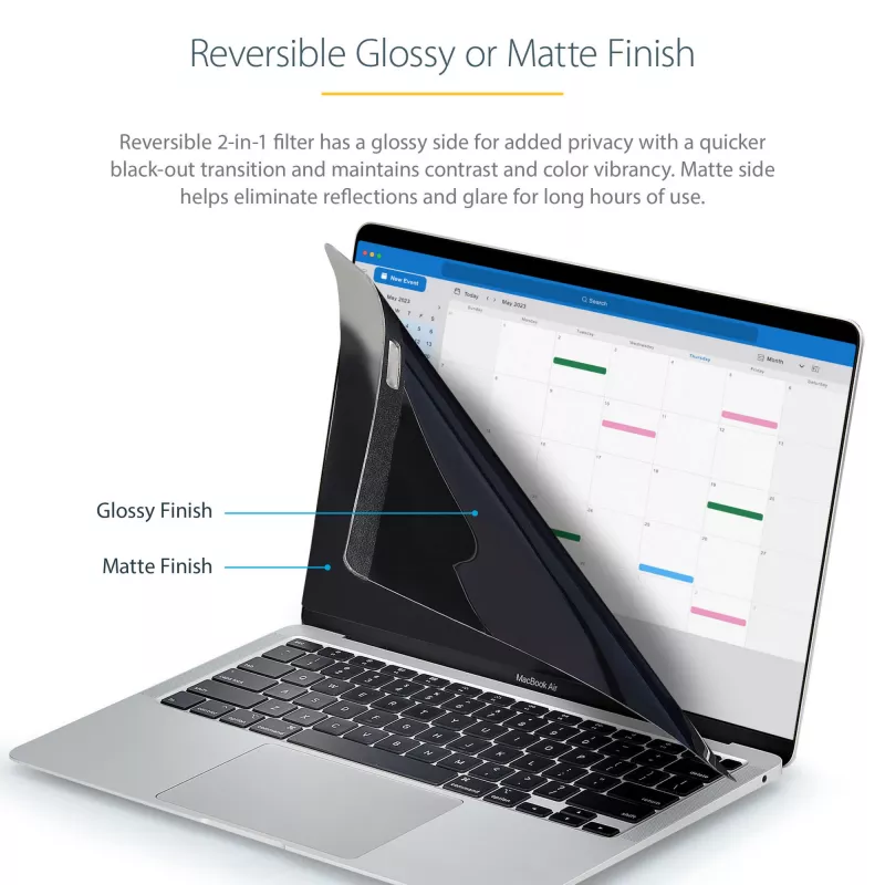 StarTech.com sülearvuti privaatsusfilter 13-tollisele MacBook Pro'le ja MacBook Air'ile - magnetiline eemaldatav turvakile - sinist valgust vähendav ekraanikaitse 16:10 - matt/läikiv - +/-30 kraadi