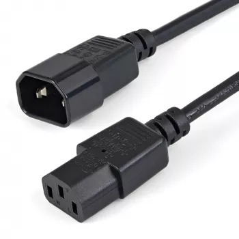 StarTech.com 1 m (3 jalga) toitepikendusjuhe, C14 kuni C13, 10A 125V, 18AWG, arvuti toitekaabli pikendus, IEC-320-C14 kuni IEC-320-C13 vahelduvvoolu toitekaabli pikendus toiteplokile, UL loetletud