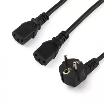 StarTech.com 2m (6 jalga) arvuti toite Y-juhe, 18AWG, EU Schuko kuni 2x C13, 10A 250V, must asendus vahelduvvoolu toitejuhe, printeri toitejuhe, arvuti toiteploki kaabel, monitori toitekaabel - UL loetletud