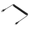 StarTech.com 1 m USB-A – USB-C laadimiskaabel, spiraalne tugevdatud kiirlaadimis- ja sünkroonimiskaabel, kvaliteetne USB 2.0 A – USB-C-kaabel, vastupidav aramiidkiud, vastupidav isane-isane USB-kaabel