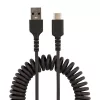 StarTech.com 1 m USB-A – USB-C laadimiskaabel, spiraalne tugevdatud kiirlaadimis- ja sünkroonimiskaabel, kvaliteetne USB 2.0 A – USB-C-kaabel, vastupidav aramiidkiud, vastupidav isane-isane USB-kaabel