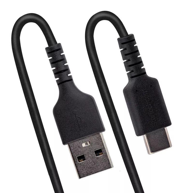 StarTech.com 1 m USB-A – USB-C laadimiskaabel, spiraalne tugevdatud kiirlaadimis- ja sünkroonimiskaabel, kvaliteetne USB 2.0 A – USB-C-kaabel, vastupidav aramiidkiud, vastupidav isane-isane USB-kaabel
