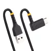 StarTech.com 30 cm USB-A kuni USB-C laadimiskaabel, täisnurkne - vastupidav kiirlaadimise USB-C kaabel - must USB 2.0 A kuni USB-C - tugev aramiidkiud - 3A - USB laadimisjuhe