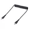 StarTech.com 50 cm USB-C laadimiskaabel, spiraalne vastupidav kiirlaadimis- ja sünkroonimiskaabel USB-C, USB 2.0 USB-C kaabel, tugev aramiidkiuga, vastupidav isane-isane USB-kaabel, must