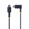 StarTech.com 0,9 m (3 jalga) USB-C laadimiskaabel täisnurgaga – 60 W PD 3 A – vastupidav kiirlaadimise USB-C kaabel – must USB 2.0 USB-C – töökindel aramiidkiud – USB-laadimisjuhe