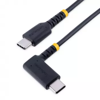 StarTech.com 6 jala (2 m) USB C laadimiskaabel, täisnurkne - 60 W PD 3A - vastupidav kiirlaadimis USB-C kaabel - must USB 2.0 USB-C - tugev aramiidkiuga tugevdatud - USB laadimisjuhe