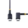 StarTech.com 6 jala (2 m) USB C laadimiskaabel, täisnurkne - 60 W PD 3A - vastupidav kiirlaadimis USB-C kaabel - must USB 2.0 USB-C - tugev aramiidkiuga tugevdatud - USB laadimisjuhe