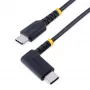 StarTech.com 1 jala (30 cm) USB-C laadimiskaabel paremnurkse ühendusega – 60 W PD 3A – vastupidav kiirlaadimiskaabel – must USB 2.0 USB-C – tugev aramiidkiuga – USB-laadimisjuhe