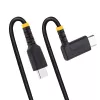 StarTech.com 1 jala (30 cm) USB-C laadimiskaabel paremnurkse ühendusega – 60 W PD 3A – vastupidav kiirlaadimiskaabel – must USB 2.0 USB-C – tugev aramiidkiuga – USB-laadimisjuhe
