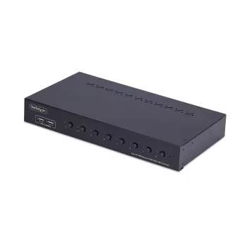 StarTech.com 8-pordiline DisplayPort KVM-lüliti 1U raami paigalduskomplektiga, 4K 60Hz DP 1.2, nupp- ja kiirklahvivahetus, 4-pordiline USB-jaotur, OS-sõltumatu, TAA-vastav