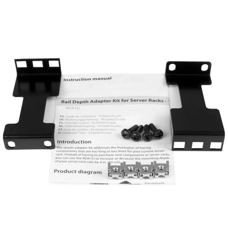 StarTech.com serveririiulite sügavuse adapterikomplekt - 1U