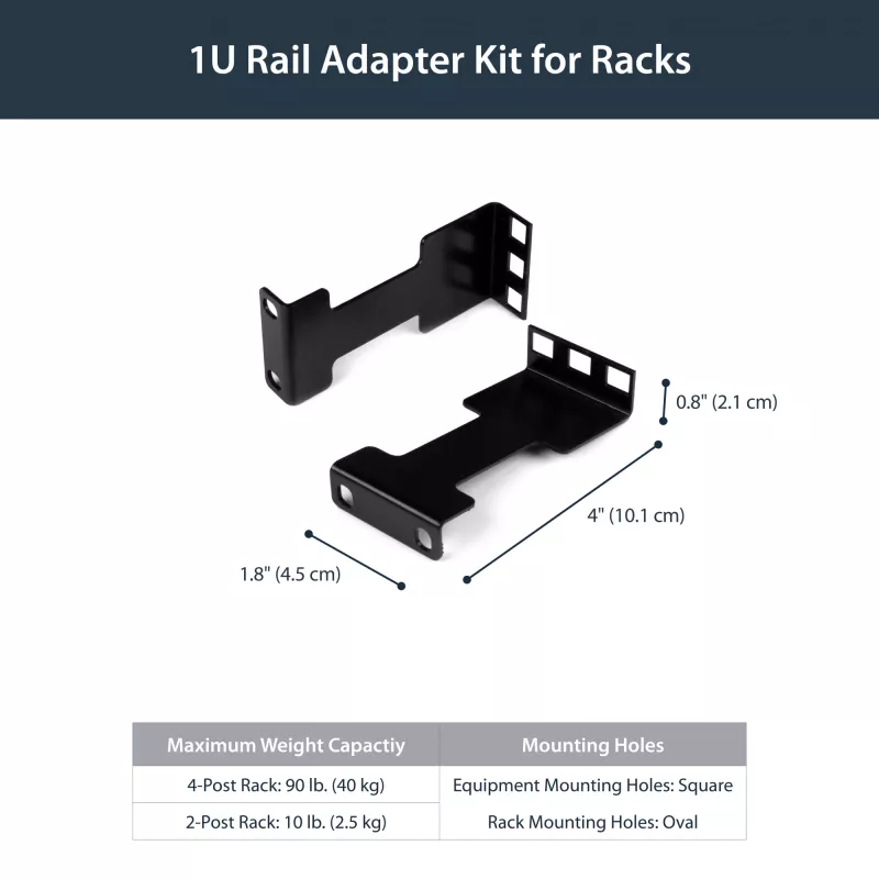 StarTech.com serveririiulite sügavuse adapterikomplekt - 1U
