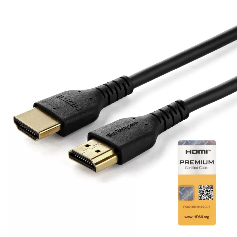 StarTech.com 6ft (2m) Slim HDMI 2.0 kaabel, paindlik Premium sertifitseeritud HDMI-juhe Ethernetiga, UHD 4K 60Hz HDR10, vastupidav aramiidkiust disain TPE-ümbrises