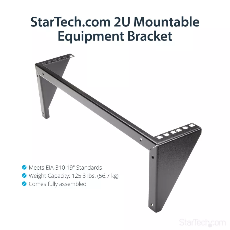 StarTech.com 2U 19-tolline terasest vertikaalne seinale paigaldatav seadmeriiul