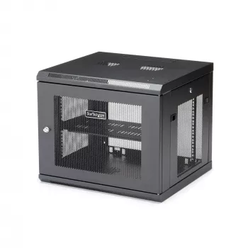 StarTech.com 4-Post 9U Wall Mount võrk Cabinet with 1U Shelf, 19 inch Wall-Mounted Server Rack for Data / AV / Electronics / Computer Equipment, Small Vented Rack Enclosure