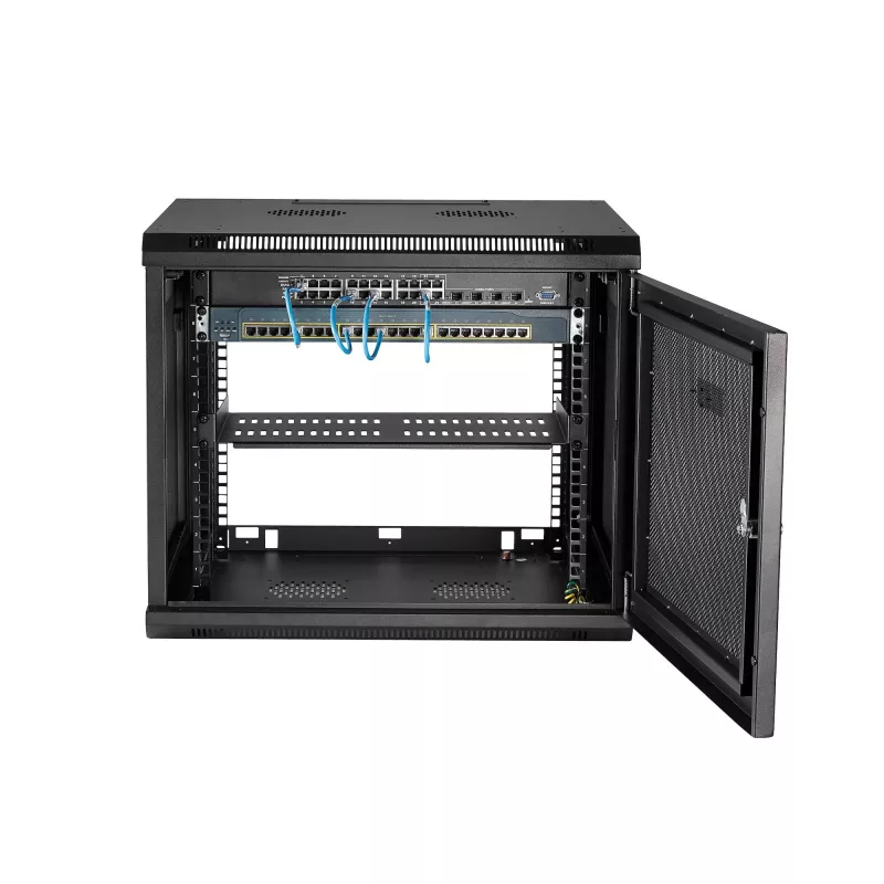 StarTech.com 4-Post 9U Wall Mount võrk Cabinet with 1U Shelf, 19 inch Wall-Mounted Server Rack for Data / AV / Electronics / Computer Equipment, Small Vented Rack Enclosure