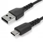 StarTech.com 1 m USB A–USB C laadimiskaabel – vastupidav kiirlaadimise ja sünkroonimise USB 2.0–USB Type C andmekaabel – tugev TPE mantel, aramiidkiuga, M/M, 3 A, must – Samsung S10, iPad Pro, Pixel