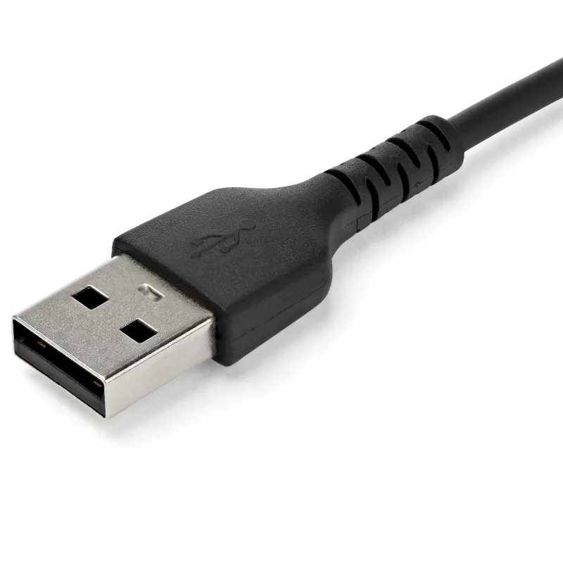 StarTech.com 1 m USB A–USB C laadimiskaabel – vastupidav kiirlaadimise ja sünkroonimise USB 2.0–USB Type C andmekaabel – tugev TPE mantel, aramiidkiuga, M/M, 3 A, must – Samsung S10, iPad Pro, Pixel