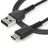 StarTech.com 2m USB-A – USB-C laadimiskaabel – vastupidav kiirlaadimis- ja sünkroonimis-USB 2.0 – USB-C andmejuhe – tugev TPE-kate aramiidkiuga M/M 3A must – Samsung S10, iPad Pro, Pixel