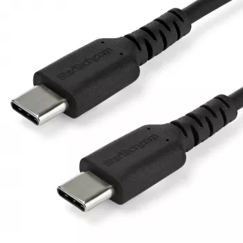 StarTech.com 1m USB C laadimiskaabel – vastupidav kiirlaadimis- ja sünkroonimiskaabel USB 2.0 tüüp C – tüüp C sülearvuti laadija juhe – TPE kate aramiidkiud M/M 60W must – Samsung S10 S20 iPad Pro MS Surface
