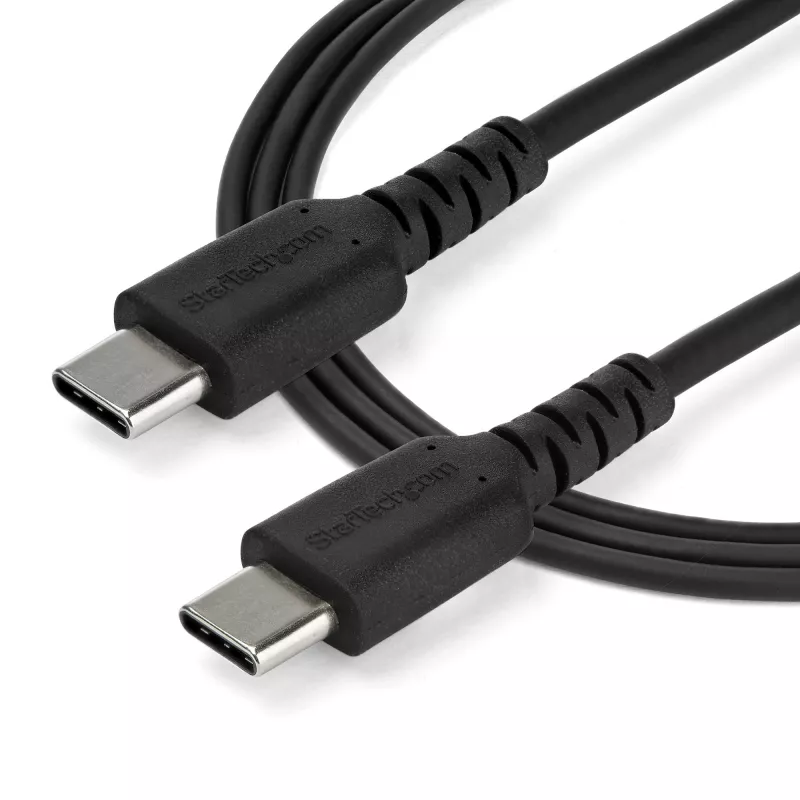 StarTech.com 1m USB C laadimiskaabel – vastupidav kiirlaadimis- ja sünkroonimiskaabel USB 2.0 tüüp C – tüüp C sülearvuti laadija juhe – TPE kate aramiidkiud M/M 60W must – Samsung S10 S20 iPad Pro MS Surface