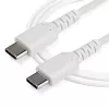StarTech.com 1m USB C laadimiskaabel - Vastupidav kiirlaadimis- ja sünkroonimiskaabel USB 2.0 C-tüüp C-tüüpi sülearvuti laadimisjuhe - TPE mantel aramiidkiuga M/M 60W valge - Samsung S10 S20 iPad Pro MS Surface