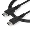StarTech.com 2m USB-C laadimiskaabel - vastupidav kiirlaadimis- ja sünkroonimiskaabel USB 2.0 USB-C isaselt USB-C isasele sülearvuti laadimisjuhe - TPE-kate aramiidkiuga 60W must - Samsung S10 S20 iPad Pro MS Surface