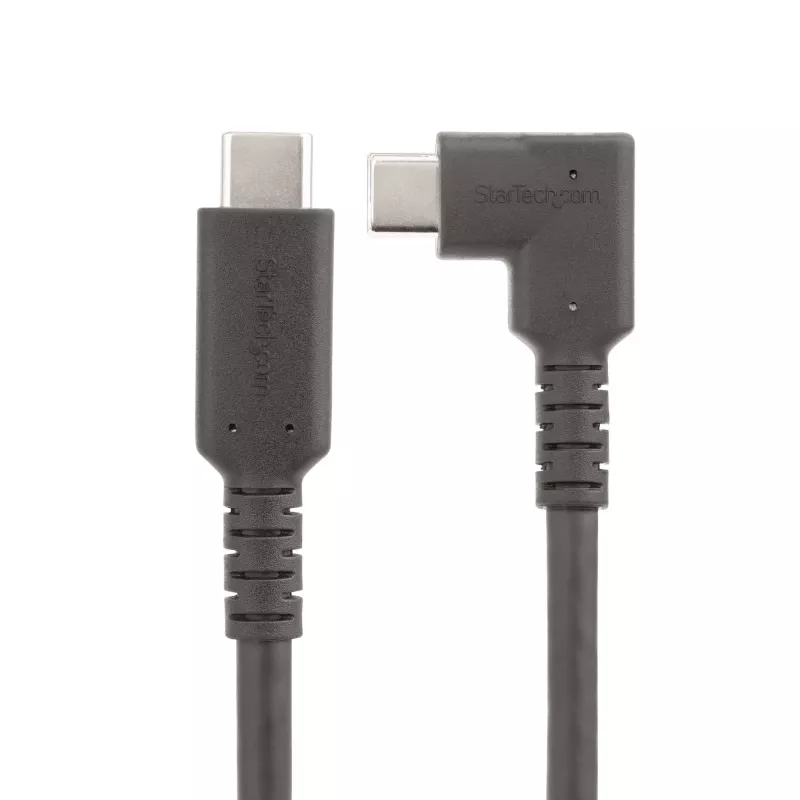 StarTech.com 6,6 jala (2 m) USB-C-kaabel, täisnurkne, USB 5 Gbps, 100 W (5 A) toiteedastus, 4K 60 Hz DP Alt Mode, vastupidav USB-C-juhe – Thunderboltiga ühilduv