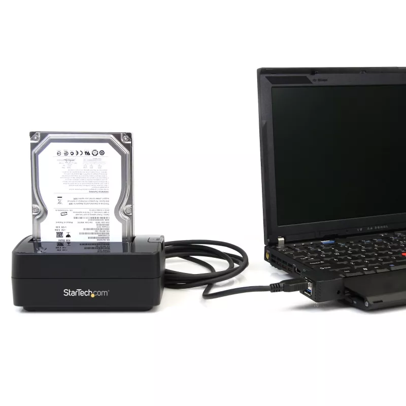 StarTech.com Single Bay USB 3.0 to SATA Hard Drive Docking Station, USB 3.0 (5 Gbps) Hard Drive Dock, External 2.5/3.5 inch SATA I/II/III HDD/SSD Docking Station, Top-Loading Hard Drive Bay