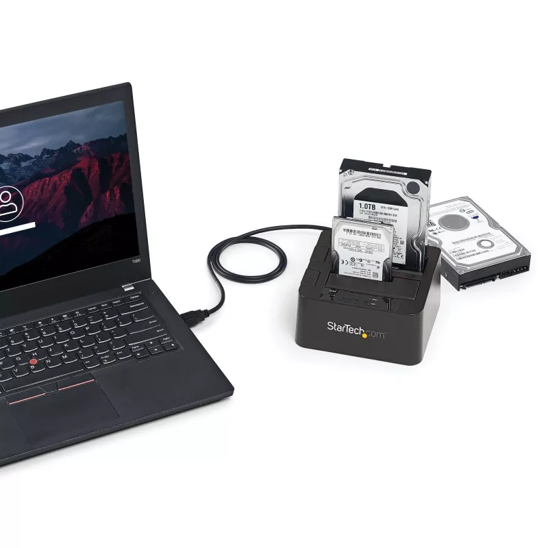 StarTech.com kahe pesaga USB 3.2 Gen 2 SATA-kõvaketta dokkimisjaam, USB 10Gbps kõvakettadokk, väline 2,5/3,5-tolline SATA I/II/III SSD/HDD dokkimisjaam, kuumvahetusega kõvakettapesa, pealtlaaditav